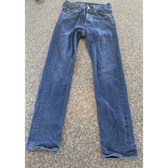 Levi’s 501 Original Fit Men’s Jeans 29x32 Dark Wash Button Fly Straight Leg 100% - Picture 2 of 10